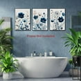 thumbnail image 3 of FCCUYE Navy Blue Wall Art Canvas Abstract Floral Painting Blue and Gray Posters Watercolor Flower Decor Wildflower Pictures Botanical Prints for Living Room Bedroom Bathroom 3 Pcs 12x16in d, 3 of 7
