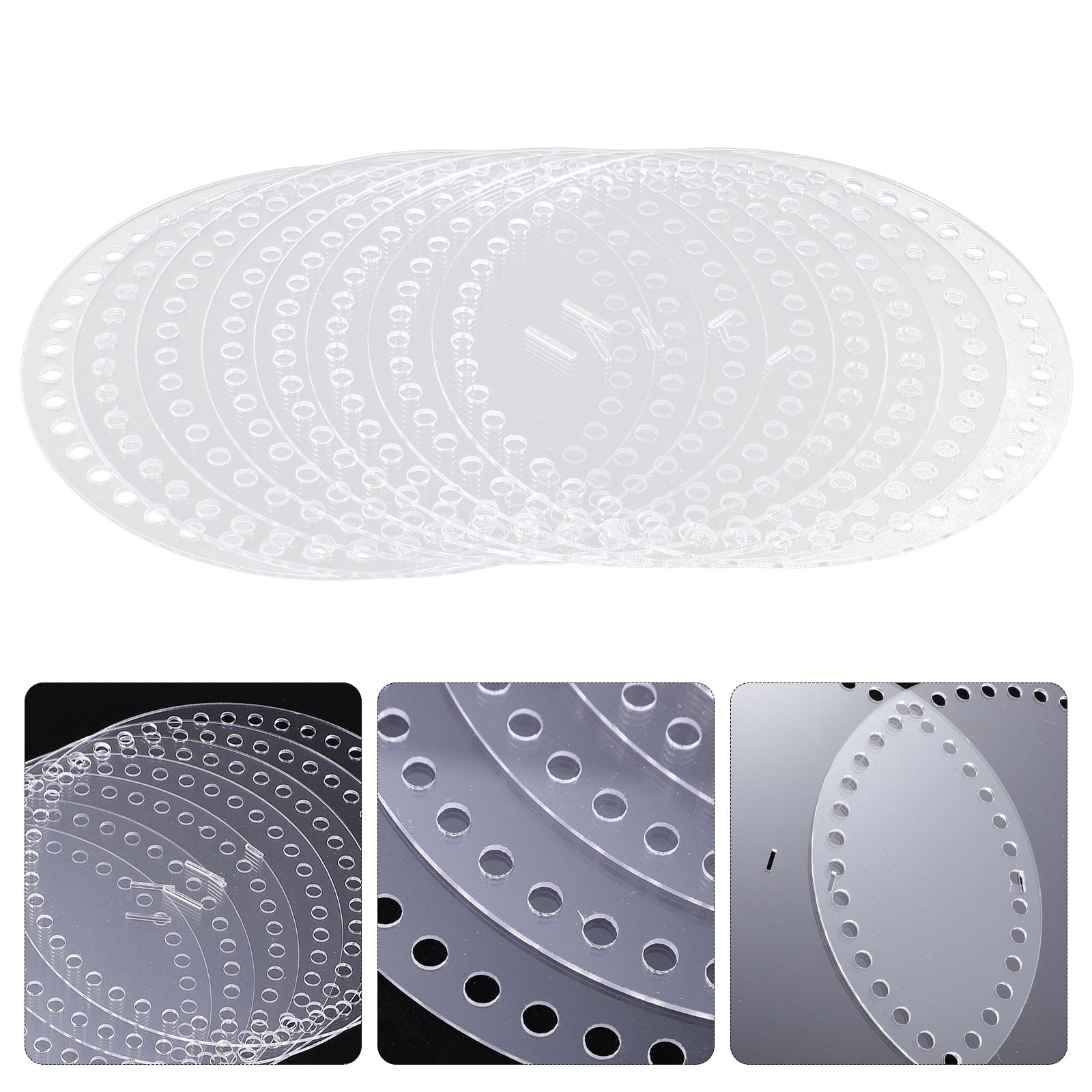 Worgeous 8pcs Round Shape Acrylic Handbag Weaving Boards Bag Hardwares Accessories