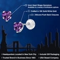 thumbnail image 2 of Gem Stone King 10K White Gold Purple Amethyst Stud Earrings for Women | 0.84 Cttw | Gemstone February Birthstone | Heart Shape 5MM, 2 of 6