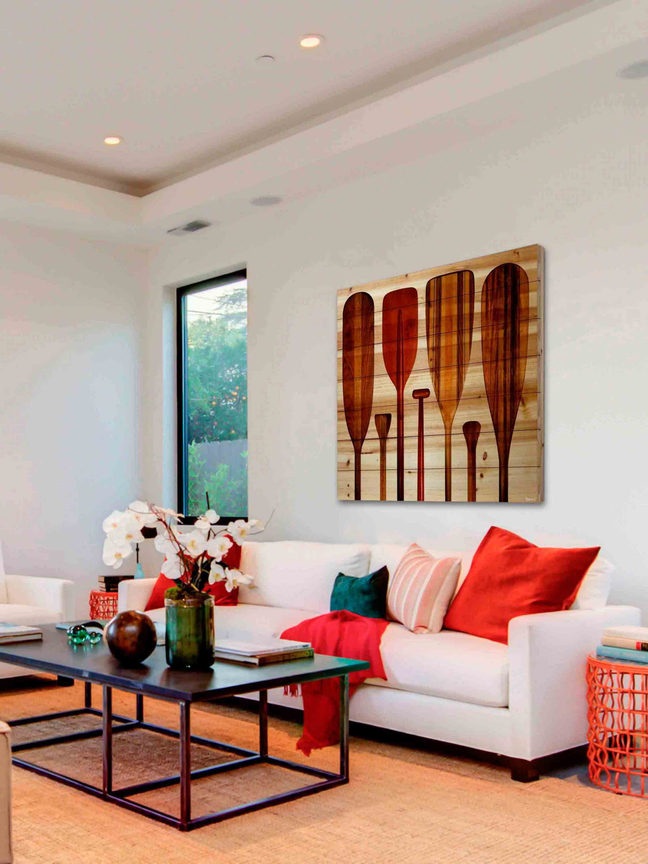 Parvez Taj Paddles Pinewood Wall Art, 18" x 18"