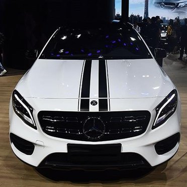 Matte Black Racing Stripes Vinyl Decal For Mercedes Bonnet – AMG Sport Style