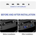 thumbnail image 4 of 4 in 1 Charger Socket Panel for Car, 12V Dual USB Sockets with LED Voltmeter, Cigarette Lighter and On/Off Rocker Toggle Switch, Waterproof Vehicle Charger for Truck Marine Boat (Blue Light), 4 of 4