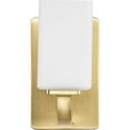 thumbnail image 4 of Cowan Collection One-Light Modern Satin Brass Etched Opal Glass Bath Vanity Light, 4 of 6