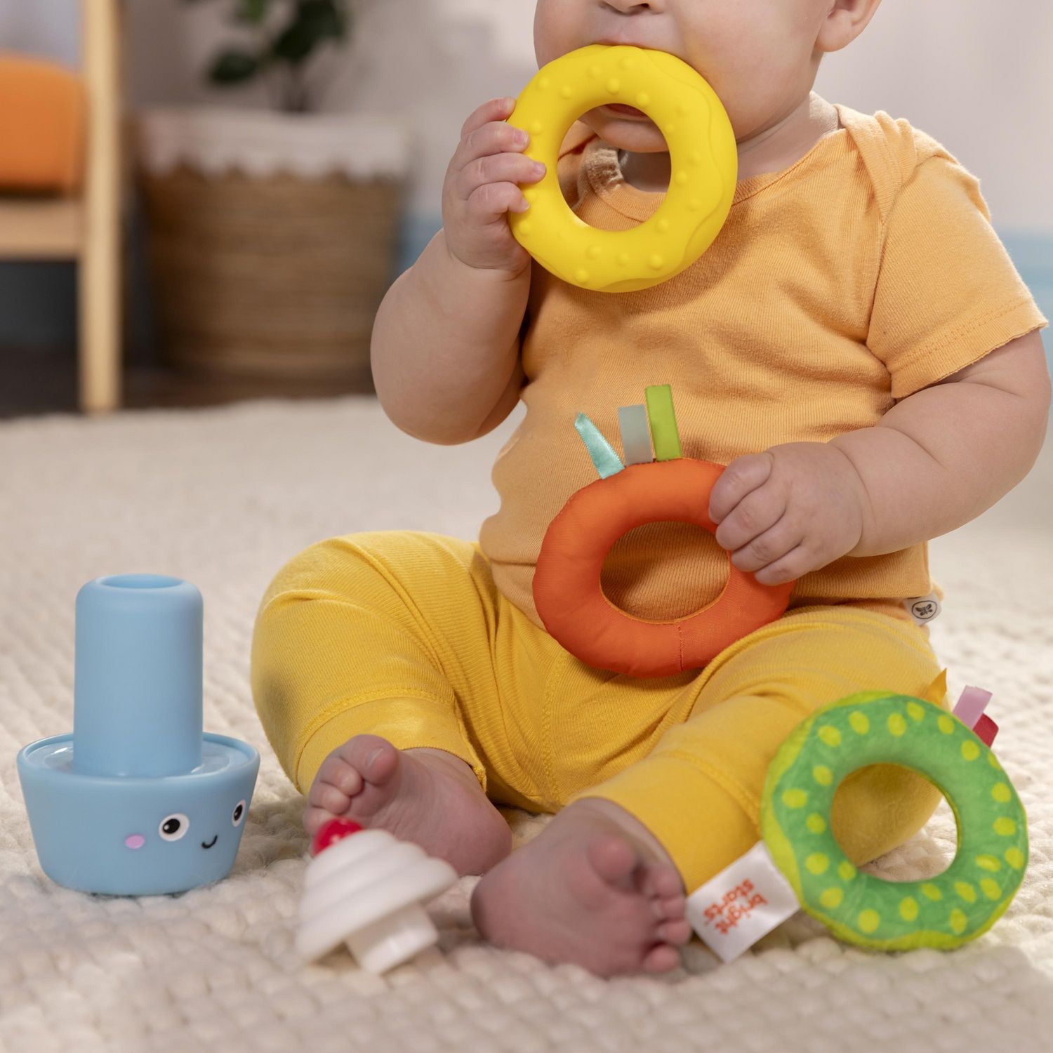 Bright Starts Cupcake Tower Stacking Toy with Teether, 6 - 36 months