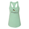 thumbnail image 2 of Wild Bobby, Bee Happy Motivational Inspirational Teachers, Pop Culture, Women Racerback Tank Top, Mint, Medium, 2 of 4