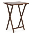 thumbnail image 1 of PJ Wood Tables de Plateau TV Pliantes avec Étagère de Rangement, Chêne Miel, Ensemble de 2 Pcs, 1 of 10