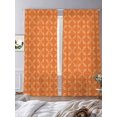 thumbnail image 3 of Orange Morocco Sheer Curtains 96 Inch Length 2 Panels Set for Living Room/Bedroom, Geometric Leaf Diamond Lattice Abstract Curtain Sheers Drapes Rod Pocket Curtains Window Treatment Set 52''x96''x2, 3 of 7