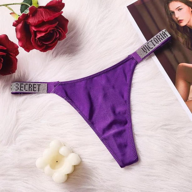 Bragas Sexy Sin Costuras Para Mujeres Letras De Lujo Diamantes No . 1 Ropa Interior De Imitación Tangas Diseño De Marca Confort Satén Íntima.toppangjing