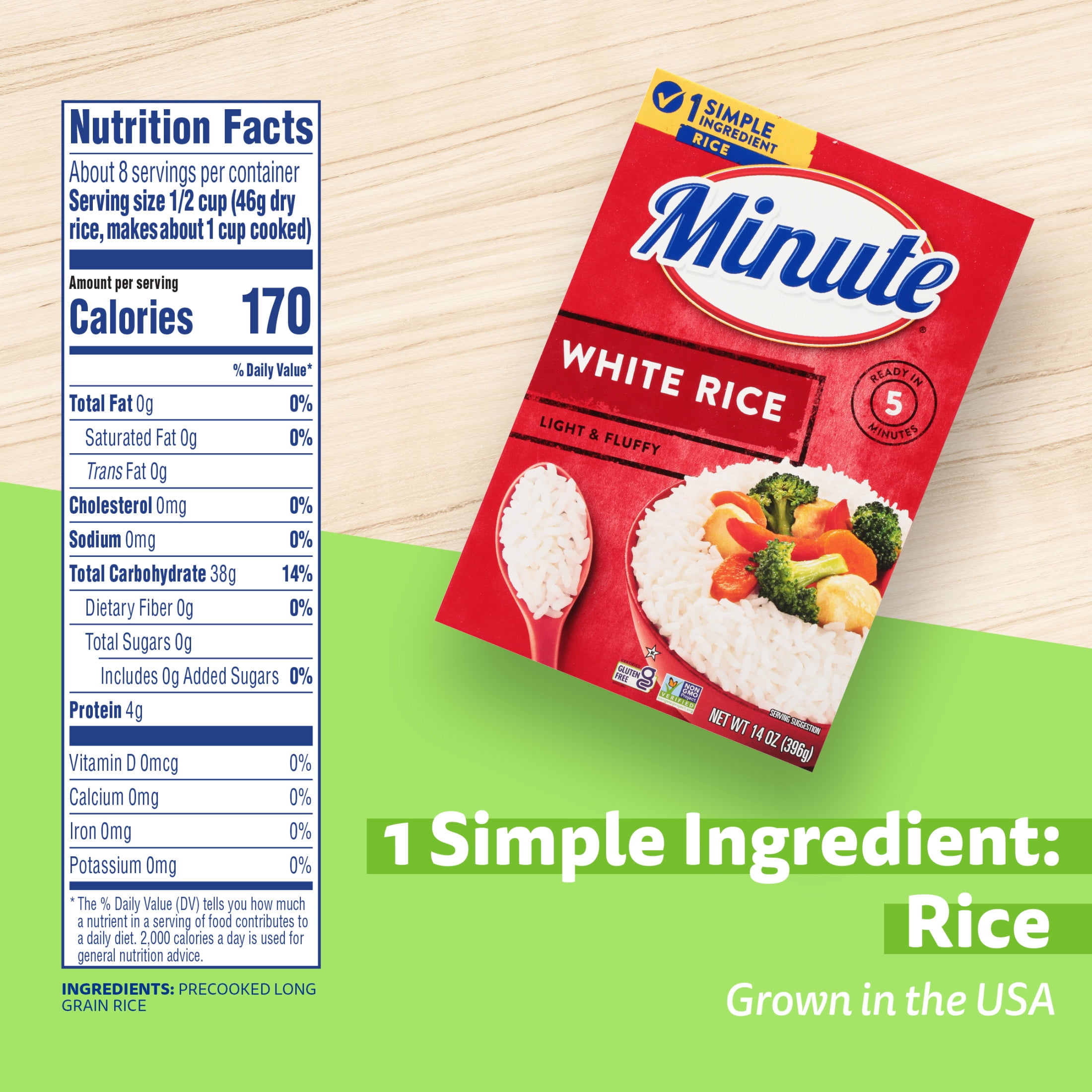 Minute Instant White Rice, Light and Fluffy, Gluten Free, 14 oz