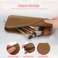 thumbnail image 3 of Silicone Makeup Brush Bag Travel Essentials Makeup Brush Organizer Portable Makeup Brushes Case Brown, 3 of 7