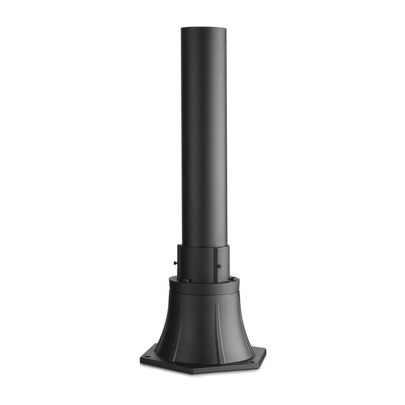 Outdoor Post Light Pole with Base, HWH Outside Lamp Post Accessories, Black Aluminum Mounting Pole and Base for Exterior Pathway