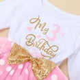 thumbnail image 3 of FYMNSI Toddler Kids Baby Girl It's My 3rd Third Birthday Dress Cake Smash Outfit Long Sleeve Princess Polka Dots Tulle Bowknot Dress Three Years Old Party Clothes Photo Props 3 Years Pink, 3 of 7
