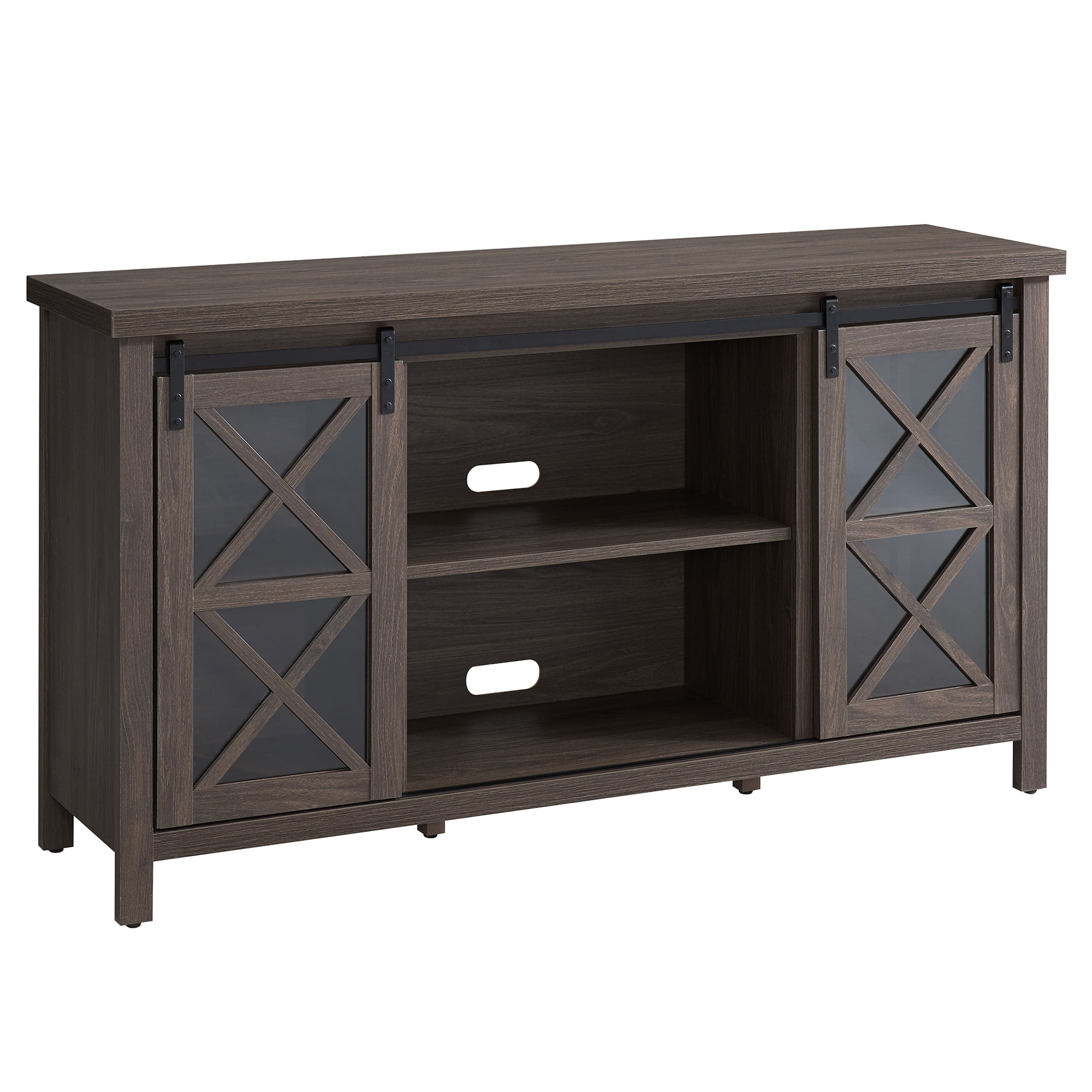 Evelyn&Zoe Modern Farmhouse 58 in. Alder Brown TV Stand