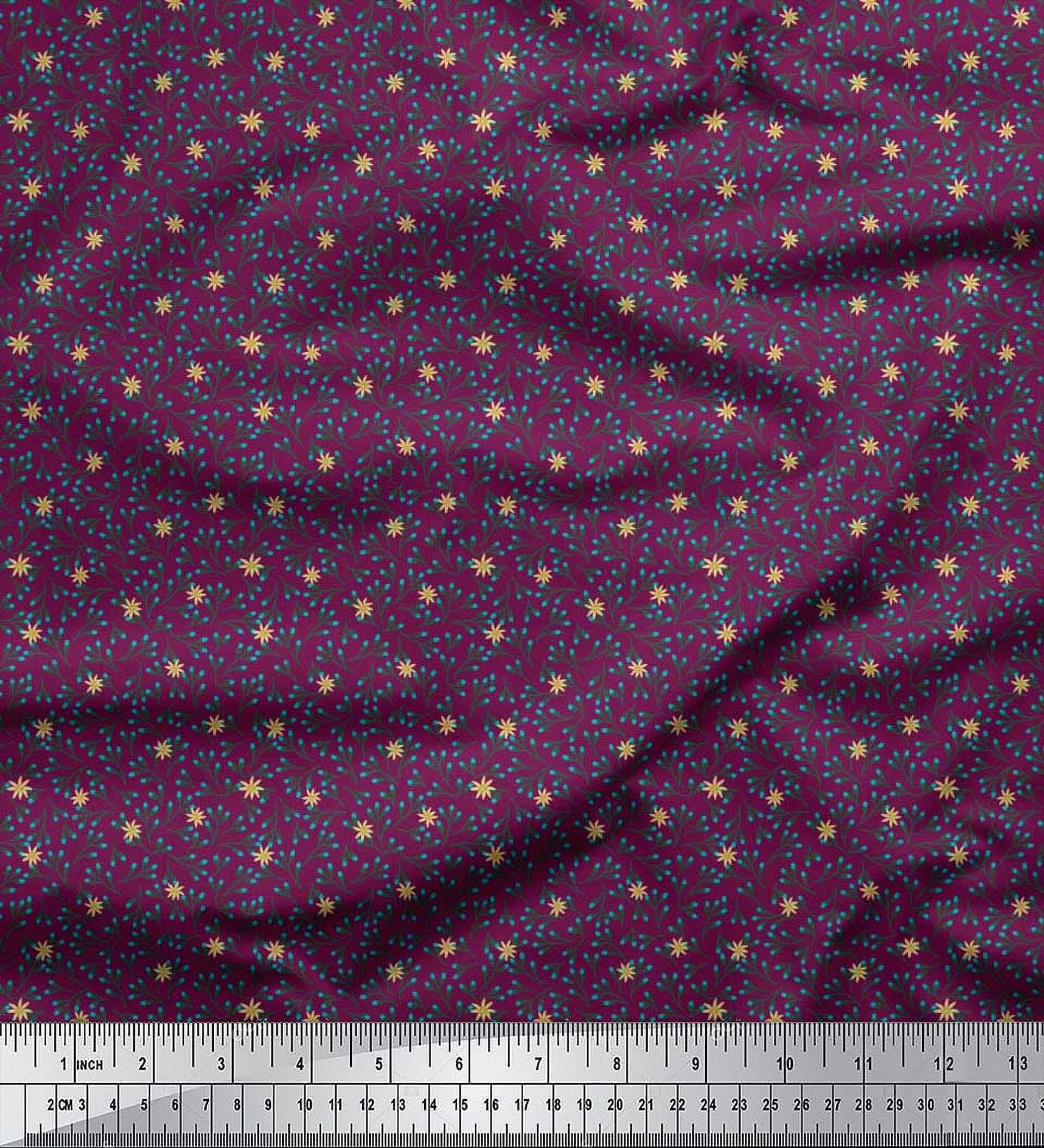 Soimoi Cotton Voile Fabric Flower Artistic Print Sewing Fabric Yard 42 Inch Wide