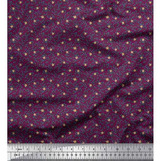 Soimoi Moss Georgette Fabric Flower Artistic Decor Fabric Printed Yard 42 Inch Wide