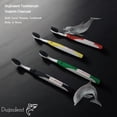 thumbnail image 5 of DUJINDENT Dolphin Charcoal Toothbrush [2 Packs] Extra Soft Bristle Manual Long Flossing Ultra Clean Toothbrush, Good for Sensitive Teeth and Gums (Black, Charcoal 2 Packs), 5 of 5