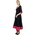 thumbnail image 2 of Bimba Women's Black Embroidered Anarkali Georgette Indian Ethnic Clothing - 16, 2 of 8