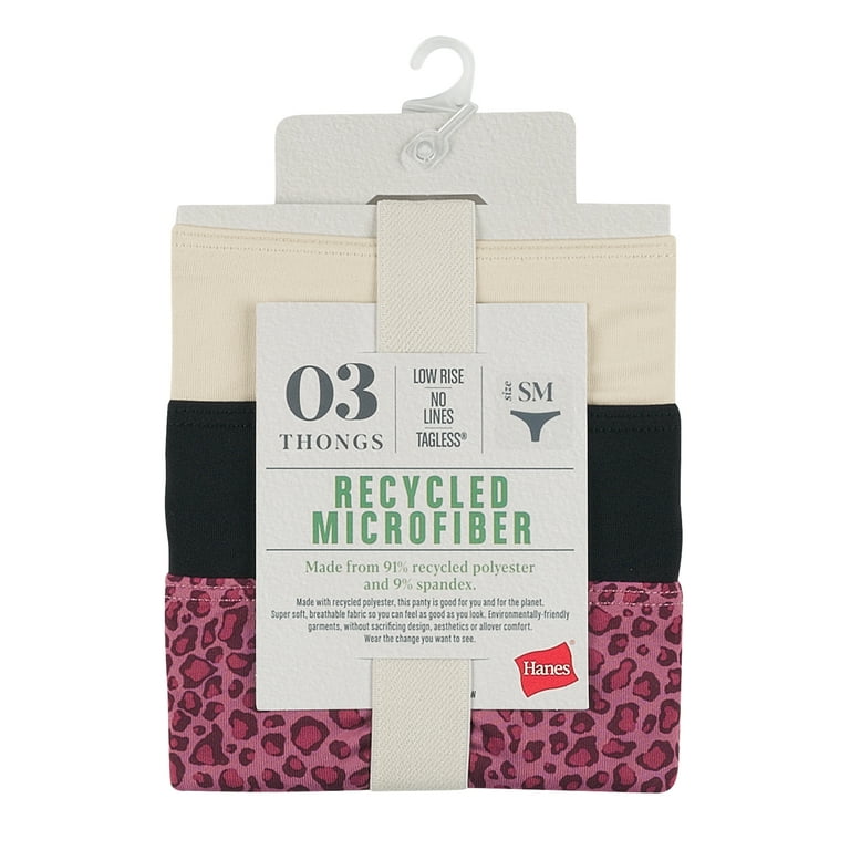 全信頼を寄せる Hanes Women's 5 Assorted 3-Pack Thong Microfiber Recycled Clothing