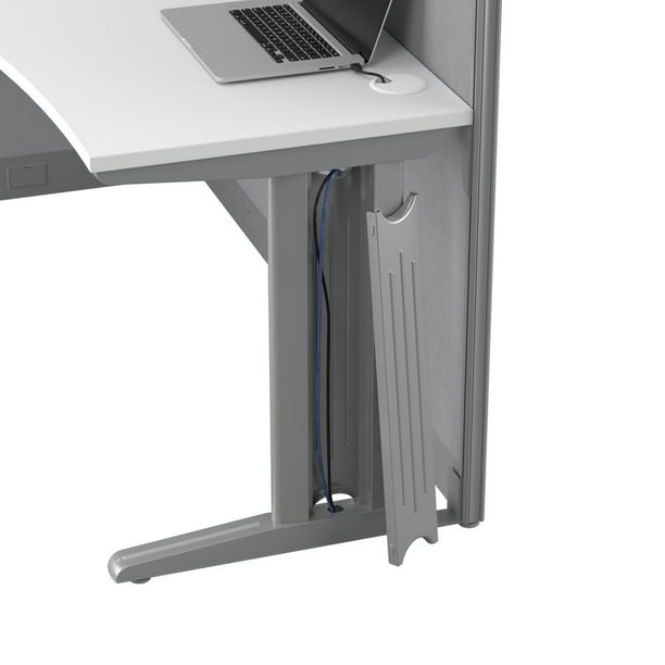 BBF Office in an Hour Engineered Wood Straight Cubicle Desk in Pure White Walmart Business Supplies