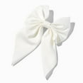 thumbnail image 4 of Claire's White Satin Hair Bow with Barrette Clip Closure, Elegant Hair and Fashion Accessory for Women, Teens, Tweens, and Girls, 6-inches Long, 4 of 4