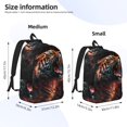 thumbnail image 3 of Picia Cool Tiger Printed Canvas Daypack - Stylish and Durable Vintage Compact Backpack - Class, Work, Travel, or Laptop Bookbag,Organized Compartments-Small, 3 of 6