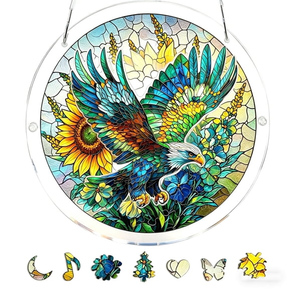 Acrylic Puzzle Suncatcher 83 Pieces, SunCatchers Puzzles Window Hanging, Home & Garden Decor, 7.4 in