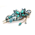 thumbnail image 1 of Diapositiva de pasador de pelo de mariposa de cristal de diamantes de imitación azul de moda vintage LingWen 8390606276315, 1 of 1