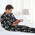 thumbnail image 6 of Honeii Pirate skulls Pattern Mens Pajamas Set,2pcs Men's Lounge Long Sleeve Sleep Shirt and Pajama Bottoms Sleepwear Set,Mens Pjs Sets-X-Large, 6 of 7