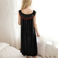 thumbnail image 5 of HWRETIE Nightgown Dress,Women Sexy Lace Nightdress Ice Silk Sleeveless Pajama Dress Summer Nightgown Comfortable Home Clothes Romantic Sleepwear Gown Black （9XL）, 5 of 8