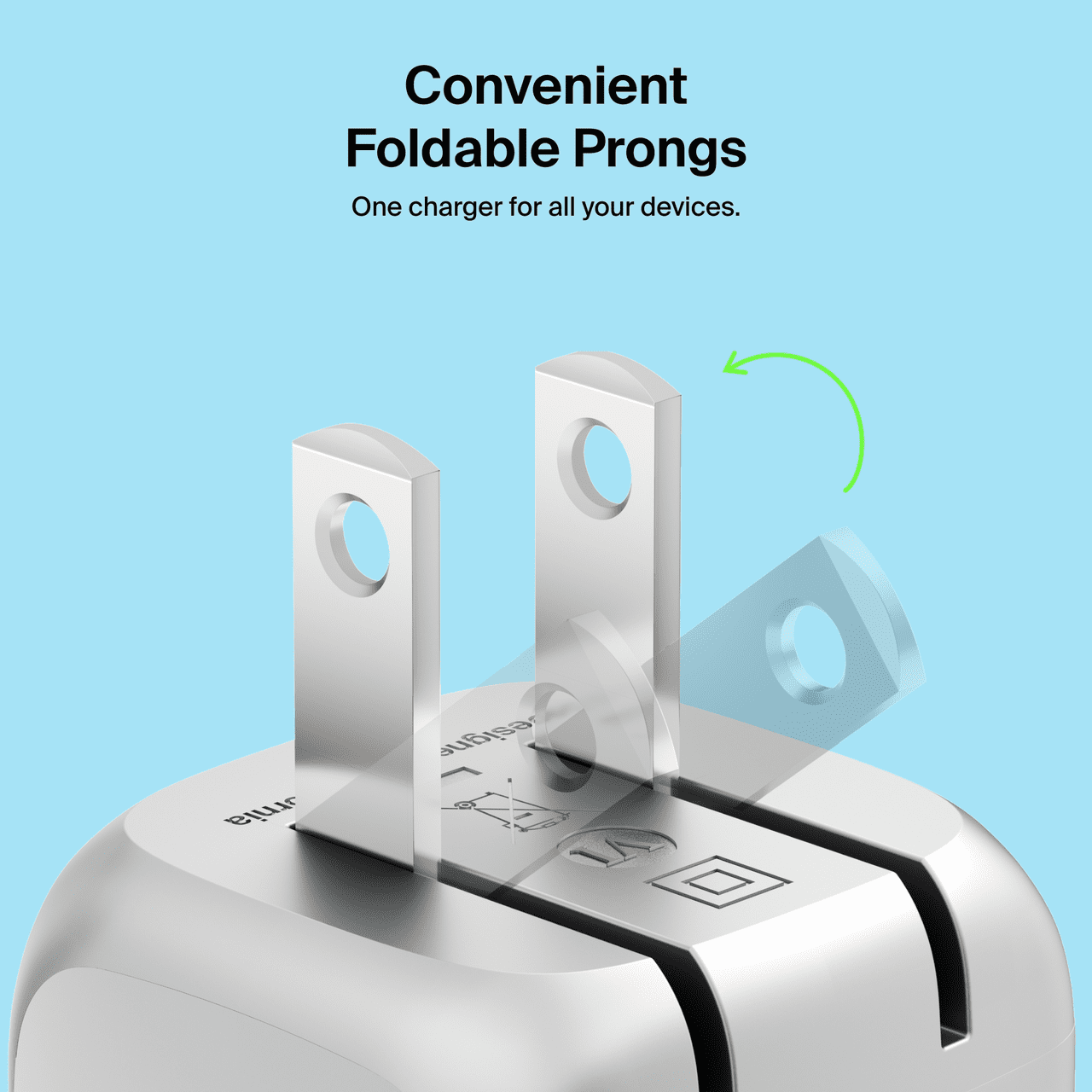 Belkin Compact Wall Charger 20W, USB-C Power Delivery Fast Charging for Apple iPhone 16, 15, 14, 13, Plus, Pro, Pro Max, Samsung Galaxy S25, Galaxy S24, Google Pixel 9, iPad, AirPods, & More - Gray