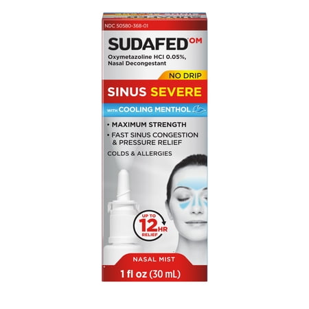 Sudafed Sinus Severe No Drip with Cooling Menthol Nasal Spray, 1 fl. oz