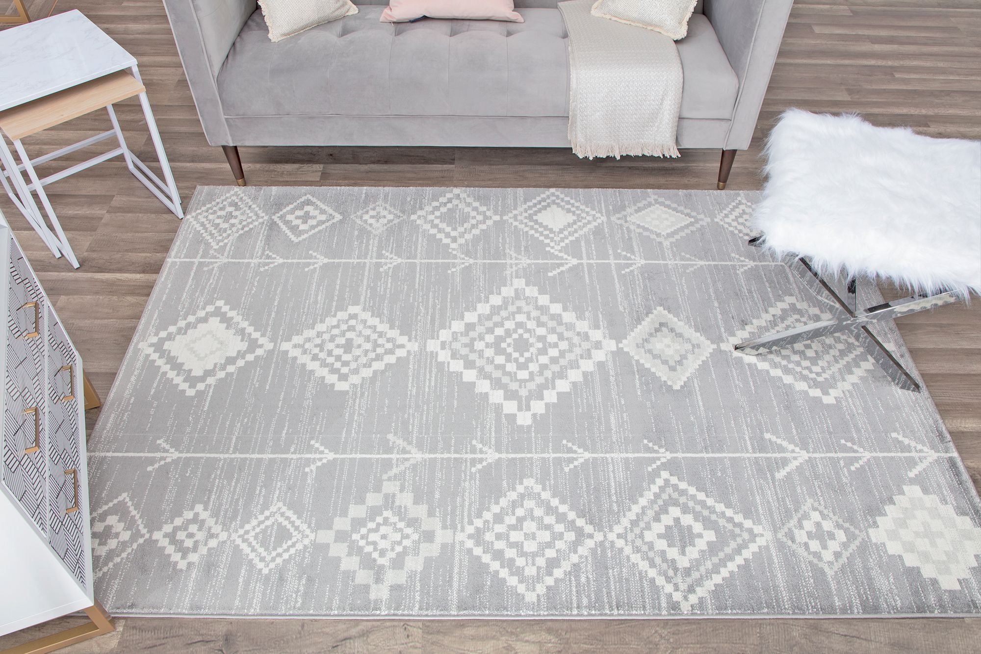 Soleil BR15F Native Driftwood Tribal Moroccan gray Area Rug, 8'9"x12'