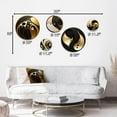 thumbnail image 4 of Designart "Golden And Black Sphere I" Modern Geometric Metal Wall Art Set of 5 Piece, 4 of 5