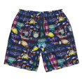 thumbnail image 2 of Honeii's Sea Inhabitans and Herb Print Men's Casual Shorts with Drawstring，Swim Trunks Quick Dry Beach Shorts, 2 of 5