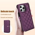 thumbnail image 3 of Case Wallet for iPhone 13 Pro Max, [Wristlet & Crossbody Strap] RFID Blocking 5 Card Slots Stand [Shockproof TPU Shell] PU Leather Magnetic Flip Cover Compatible with iPhone 13 Pro Max, Darkpurple, 3 of 9