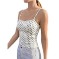 thumbnail image 2 of Women'S Cute Cropped Tank Tops Summer Polka Dots Y2K Going Out Basic Sleeveless Camisole Shirts White S, 2 of 7