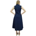thumbnail image 4 of Bimba Women Classic Collar Neck Shirt Dress Dark Blue Sleeveless Dresses - 4, 4 of 6