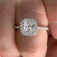 thumbnail image 3 of Jewelerix Halo Cushion Cut Moissanite Engagement Ring 2 CT Double Prong Valentine's Surprise Gift for Her, 3 of 6