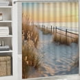thumbnail image 6 of Creowell Sunset Grass Beach Pretty Shower Curtain 100% Polyester Chic Modern Bathroom Decor Washable with Hooks 60x72, 6 of 7
