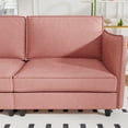 thumbnail image 5 of Modern 2 Seats Small Sofa Loveseat, Polyester Upholstered Couch Love Seat With Storage Pocket For Living Room Office Apartment, 5 of 10