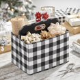 thumbnail image 2 of mDesign Holiday Storage Box for Gift Wrapping/Bows, Buffalo Plaid Black/White, 2 of 6