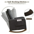thumbnail image 3 of Upholstered Glider Rocking Chair with Side Pocket - Teddy Fabric Nursing Chair for Nursery & Living Room, High Back Ergonomic Rocker with Rubber Wood Base, 3 of 7