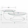 thumbnail image 3 of ivinta Round Coffee Table, Modern Center Table for Living Room,42" W×31" D×17" H (Rustic Brown+Glass), 3 of 9