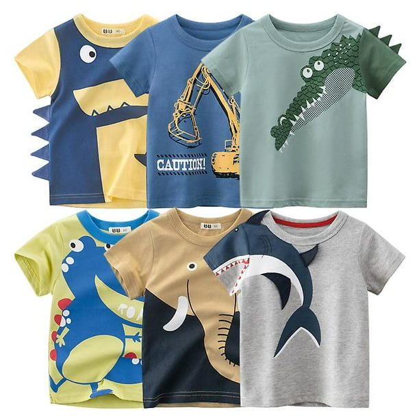 2TQ2023 verano niños 3d camiseta de dibujos animados para niño Animal estampado dinosaurio tiburón niños camiseta niñas Tops camisetas dibujos animados niños ropa D_o esquí esquí Gafas de esquí