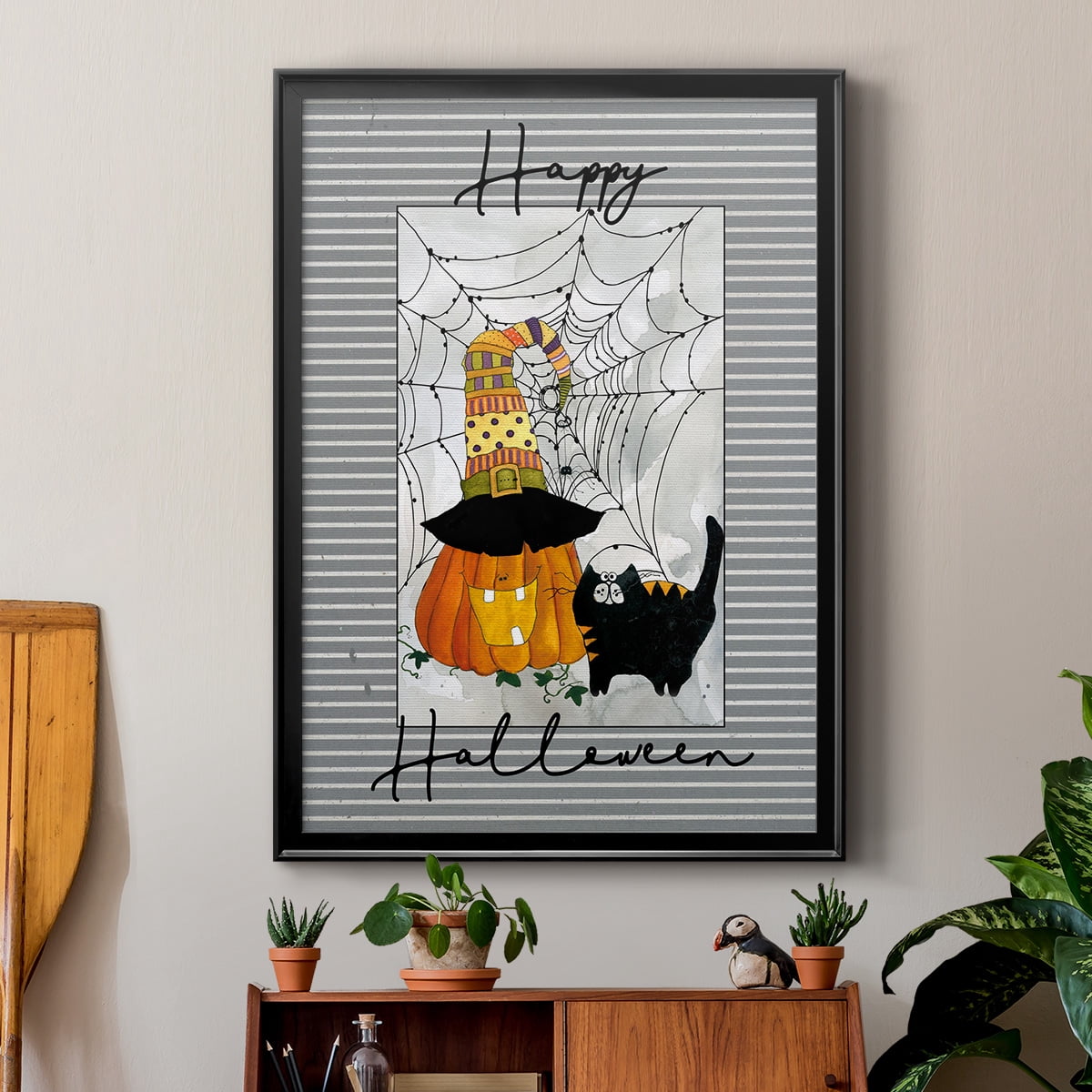 Happy Halloween Pumpkin Premium Classic Framed Print - Ready to Hang