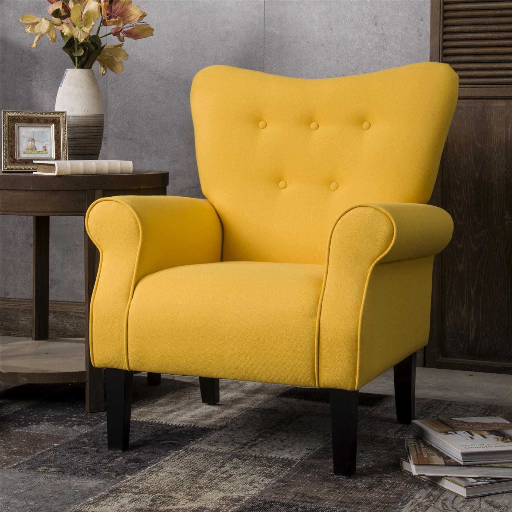 Modern Upholstered Accent Chair for Bedroom, Tuffed Living Room Sofa