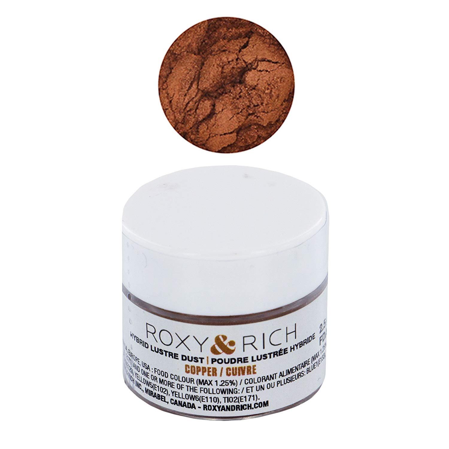 Edible Hybrid Luster Dust, Copper, 2.5 Grams by Roxy & Rich