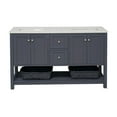 thumbnail image 3 of Lakeshore 60" Double Bathroom Vanity with Marine Gray Cabinet and Engineered White Top, 3 of 6