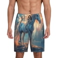 thumbnail image 3 of Lsque Forest Lake White Horse Mens Sleep Pajama Shorts,Short Pajama Pants, Cotton Ultra-Soft Knit-X-Large, 3 of 9