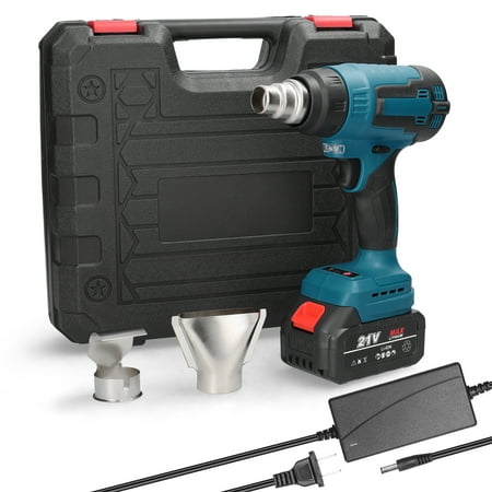 

Tickas Cordless Handheld Hot Air Heating Machine Lithium Rechargeable Heating Equipment HighTemperature Power Tool with 3 Nozzles for Shrink Wrapping Heat Shrink Tube PVC